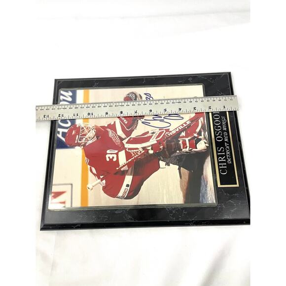 VTG Detroit Red Wings Chris OsGood #30 Hockey NFL Player Signed Autograph Plaque - Picture 13 of 13